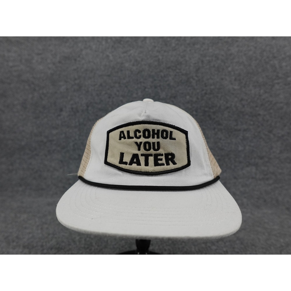 KBETHOS Trucker Hat Unisex OS White Tan Alcohol You Later Funny Snapback